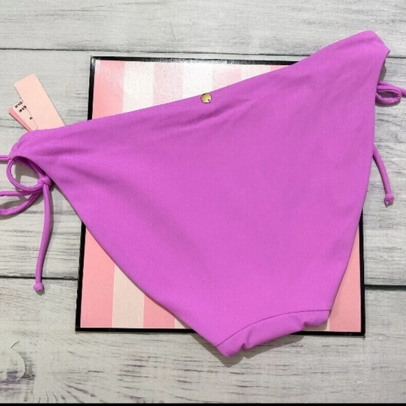 Victoria Secret-Malibu Side String Tie Swim Bikini Bottoms (Berry)-XL - Picture 3 of 3